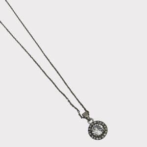 Beautiful Silver Chain Rhinestone Pendant Necklace